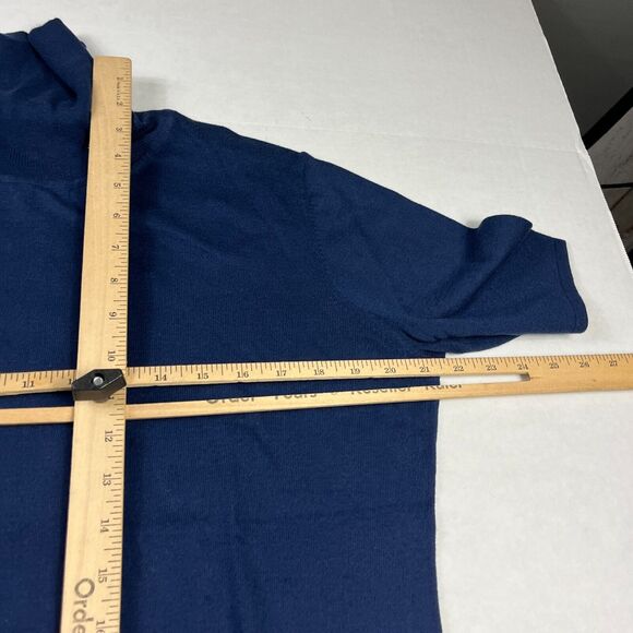 Daniel Hechter Womens Silk Blend Turtleneck Sweater Blue Short Sleeve Size 18 US - Picture 6 of 10